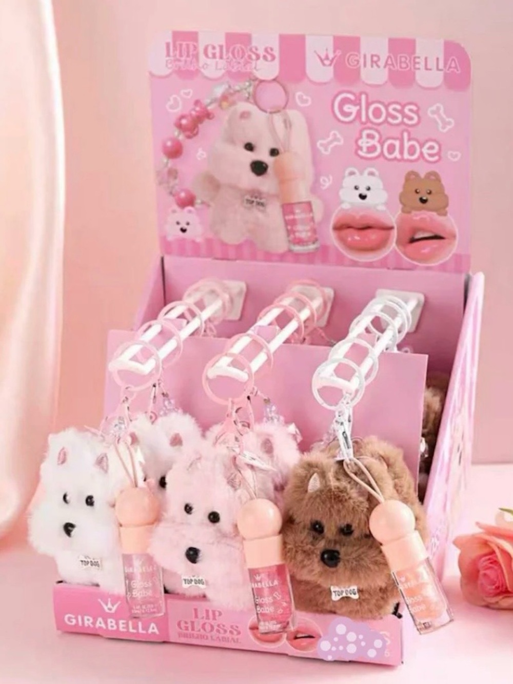 Plush Doggy Lipgloss Keychain - Picture 2 of 2